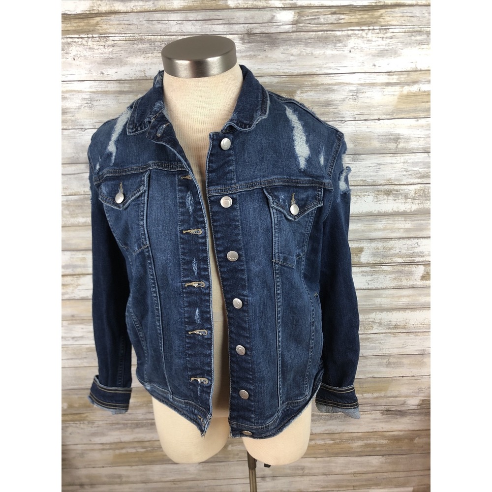 JOE'S JEANS JACKET DENIM WOMEN'S GIOVANNA CLASSIC FADED  DISTRESSED Sz M $158‎